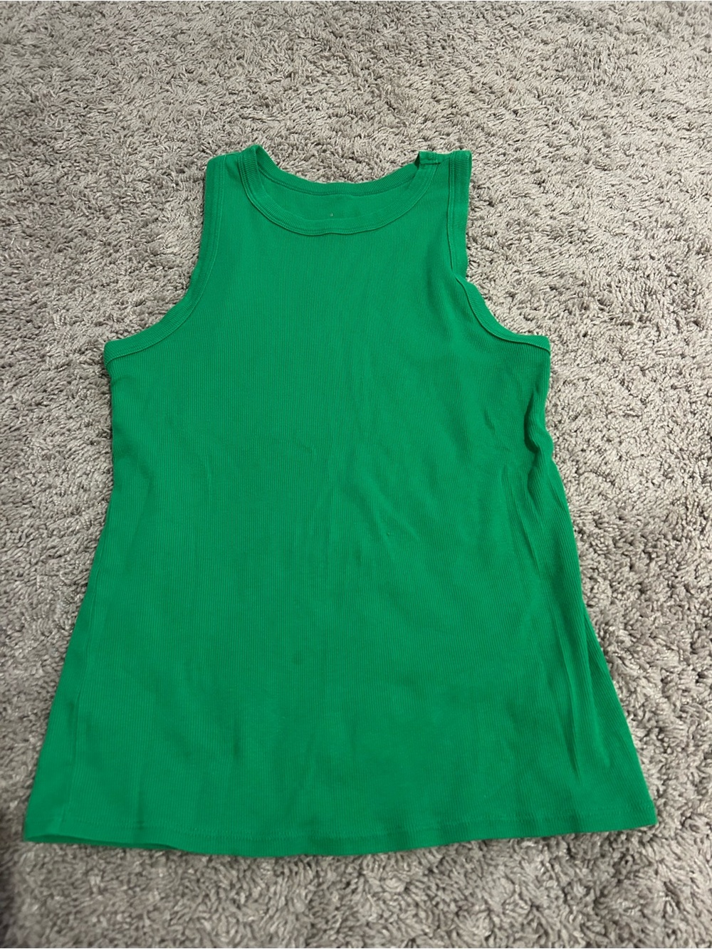 a new day Bright Green Ribbed Tank